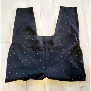 Carmen Marc Valvo 2X‎ Black Silver Beaded Pull On Ankle Pants No Pckts NWT $68